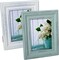 Pack of 2 - Rustic 5x7 Inches Wooden Picture Frame,Vintage Cyan and White in Gift Box(5x7 inches photo)9.9"L x 7.9"W